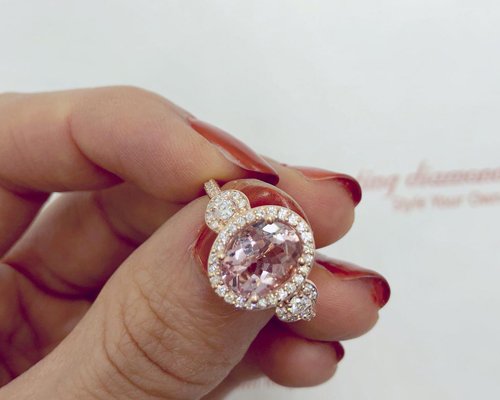 Pink morganite Engagement Rings
